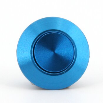 V&M 12mm Vandalen/Druck Taster, extrem kurz - 12,6 (14,6mm), 12V, 50mA - Blau