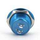 V&M 12mm Vandalen/Druck Taster, extrem kurz - 12,6 (14,6mm), 12V, 50mA - Blau