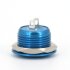V&M 12mm Vandalen/Druck Taster, extrem kurz - 12,6 (14,6mm), 12V, 50mA - Blau