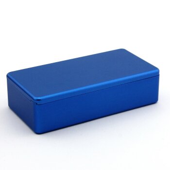 V&M 1590G+ Alu Project Box/Case, Blue, Sliding Magnetic Closure, 99x48x23 (inside)