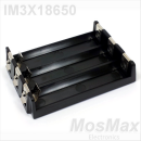 MosMax Akku-/Batterie Halter für 3 x 18650 Li-Ion Zelle, Lötanschluß