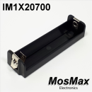 MosMax accumulator/battery holder for 1 x 20/21700 Li-Ion cell, solder connection