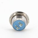 V&M 12mm Vandalen/Druck Taster, extrem kurz - 12,6 (14,6mm), 12V, 50mA - Silber