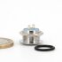V&M 12mm Vandalen/Druck Taster, extrem kurz - 12,6 (14,6mm), 12V, 50mA - Silber