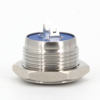 V&M 16mm Vandal/Push Button, Extremely Short - 12.3 (15.8mm), 12V, 50mA - Silver