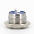 V&M 16mm Vandalen/Druck Taster, extrem kurz - 12,3 (15,8mm), 12V, 50mA - Silber