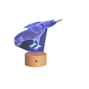 3D LED Nachtlicht Lampensockel/Basis, Echt-Holz, 7 Farben, Fernbedienung, Timer