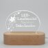 3D LED night light lamp base/plinth made of real wood, oval, dimmable, USB