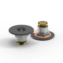 Source 510 Konnector V3, spring loaded, for battery carrier/tubes, 22mm, silver